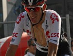 Andy Schleck pendant la huitime tape du Tour de Suisse 2008
